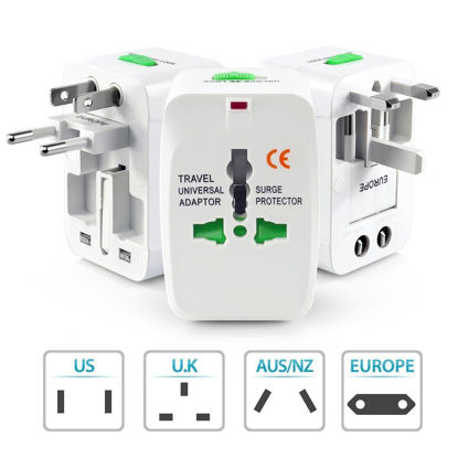 Picture of International Travel Plug Adapter Set Multi-Socket Outlet Travel Adapter Plug Charger.-White.