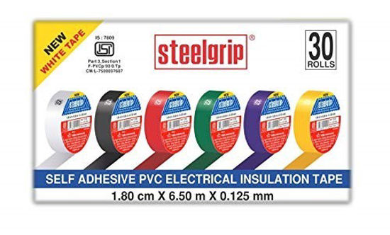 Picture of Pidilite Steelgrip Self Adhesive PVC electrical Insulation Tape - Pack of 30 Black Rolls (6.50 m each)