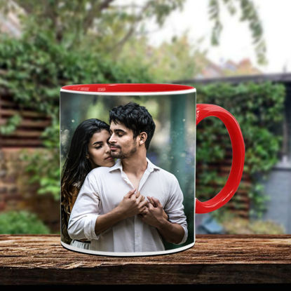 Picture of Personalised Photo Red Handle Mug