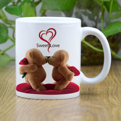 Picture of Valentine's Day My Love Cute Teddy Printed Ceramic Mug 325 ml