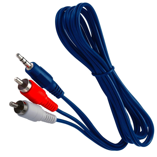 Picture of Astrum AR015 Aux Audio 3.5mm Male to 2 RCA 1.5m Cable - Blue