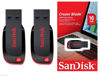 Picture of SanDisk Cruzer Blade 16 GB USB Plastic Pen Drive - Pack of 3 (Black and Red)