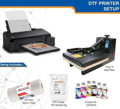 Picture of Epson L1800 Converted DTF Printer Complete Setup with Heat Press Machine and Software