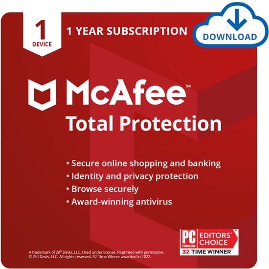 Picture of McAfee Total Protection 2022 | 3 Device | 1 Year | Antivirus Internet Security Software | Password Manager & Dark Web Monitoring Included | PC/Mac/Android/iOS | Email Delivery