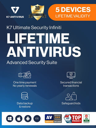 Picture of K7 Ultimate Security Infiniti Antivirus 2023| Lifetime Validity, 5 Devices|Threat Protection,Internet Security,Data Backup,Mobile