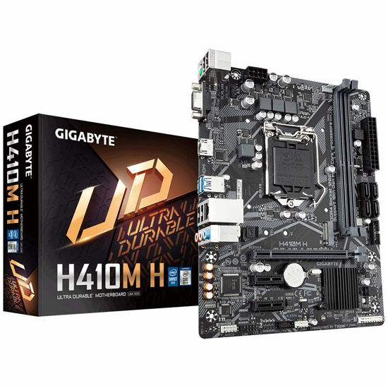 Picture of GIGABYTE H410M H Ultra Durable Motherboard with GIGABYTE 8118 Gaming LAN, Anti-Sulfur Resistor, Smart Fan 5, DDR4