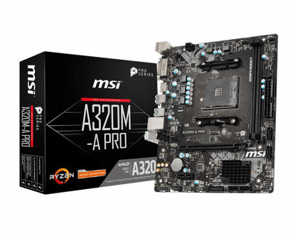 Picture of MSI A320M-A PRO AMD PCIe 3.0 DDR4 m-ATX Motherboard with USB 3.2 Gen1 HDMI DVI-D and SATA III 6Gbps