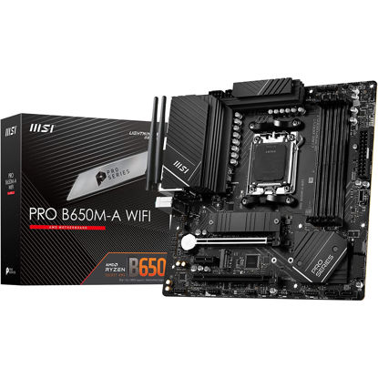 Picture of MSI PRO B650M-A WiFi Motherboard, Micro-ATX - Supports AMD Ryzen 7000 Series Processors