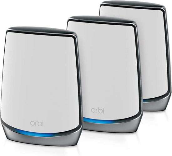 Picture of Netgear Orbi Whole Home Tri-Band Mesh WiFi 6 System (RBK853) Router with 2 Satellite Extenders,