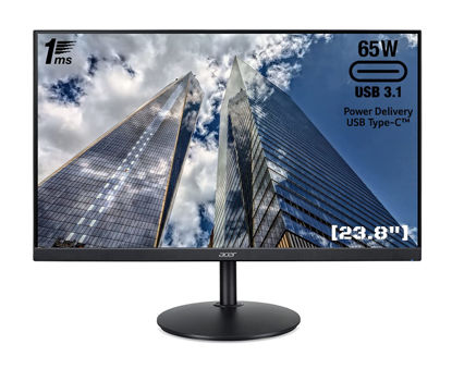 Picture of Acer CB242Y 23.8 Inch (60.45 cm) IPS 1920 x1080 Pixels Full HD LCD Monitor with LED Back Light Technology I 1MS Response 75Hz I 1 x Type C 15W, 1 x HDMI, 1 x DP I AMD Free Sync Technology I (Black)