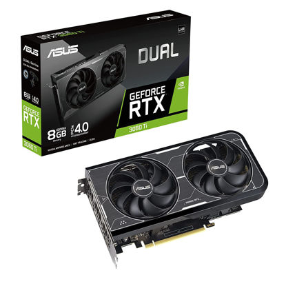 Picture of ASUS Dual NVIDIA GeForce RTX 3060 Ti Graphics Card (PCIe 4.0, 8GB GDDR6X Memory, HDMI 2.1, DisplayPort 1.4a, 2-Slot Design, Axial-tech Fan Design, 0dB Technology, and More)